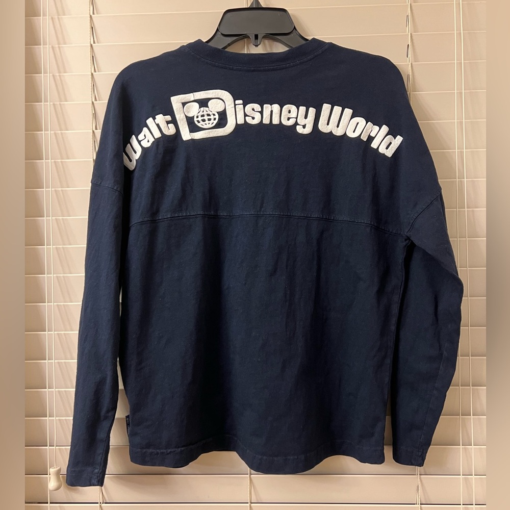 Walt Disney World Youth XL Navy Blue Spirit Jersey Cotton Shirt Long Sleeve